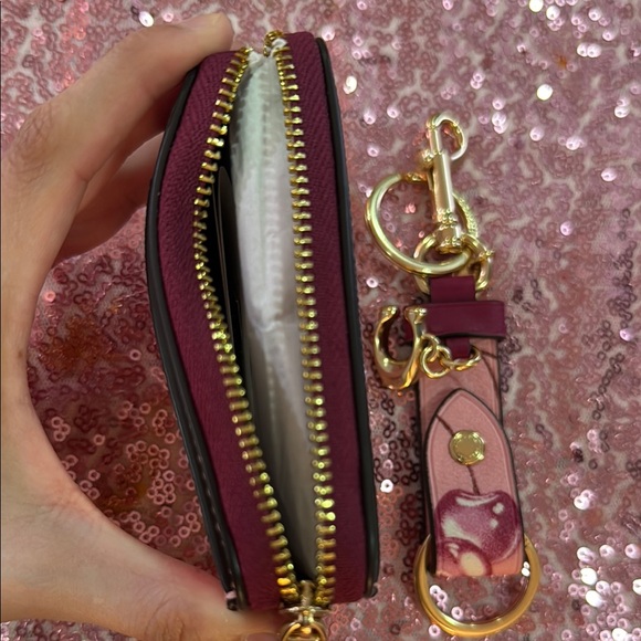 NWT Coach Cherry Print Card Holder and Keychain Set - Picture 3 of 3